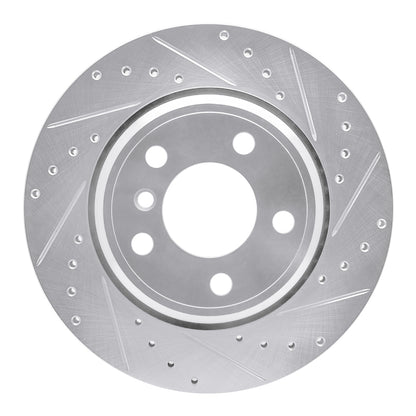 R1 Concepts R1 02-06 BMW X5 Rear Right Drilled & Slotted Silver Brake Rotor