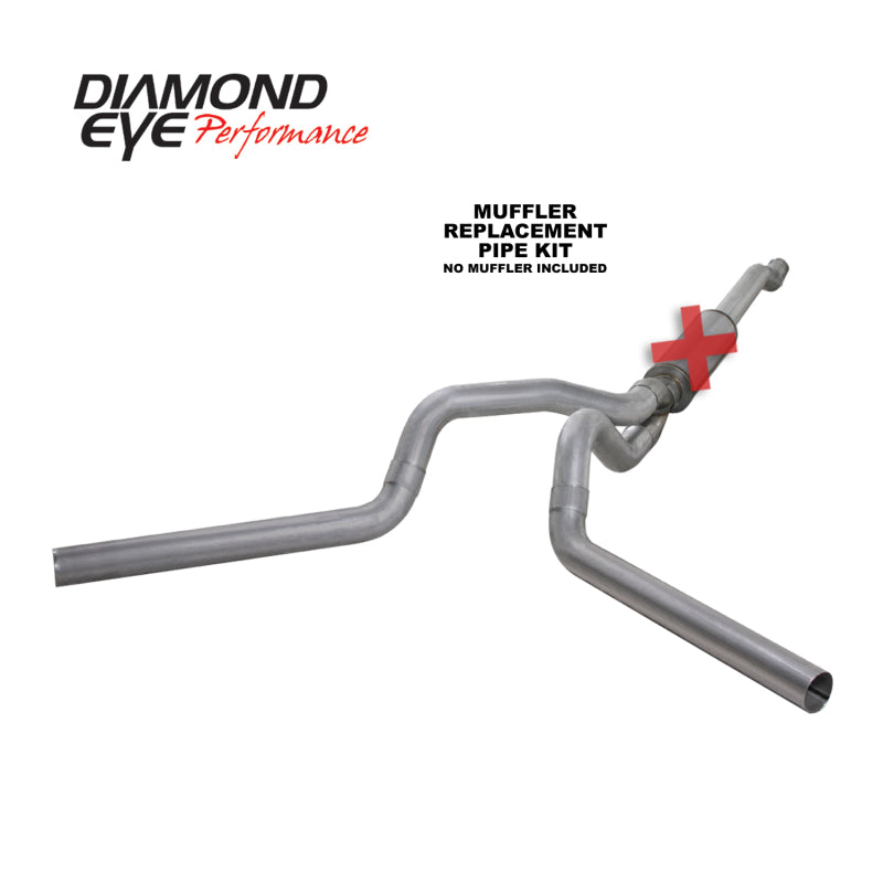 Diamond Eye Performance Diamond Eye KIT 4in Catback MFLR RPLCMENT PIPE DUAL AL: 03-07 FORD 6.0L F250/F350