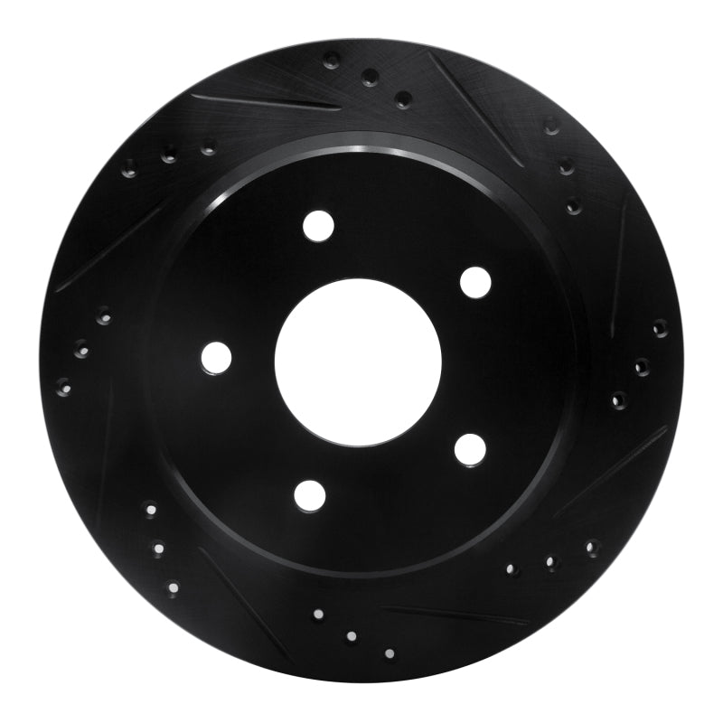R1 Concepts R1 98-05 Chevrolet S10 Rear Right Drilled & Slotted Black Brake Rotor