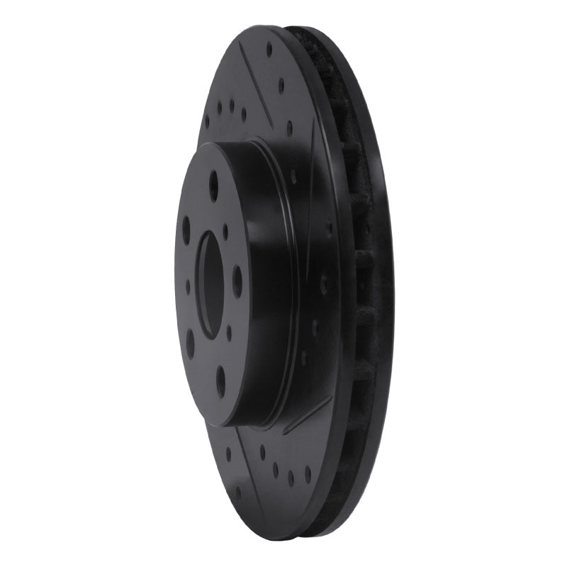 R1 Concepts R1 87-91 Toyota Camry Front Right Drilled & Slotted Black Brake Rotor