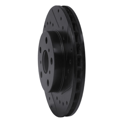 R1 Concepts R1 87-91 Toyota Camry Front Right Drilled & Slotted Black Brake Rotor