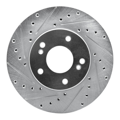 R1 Concepts R1 90-97 Infiniti Q45 Front Left Drilled & Slotted Silver Brake Rotor