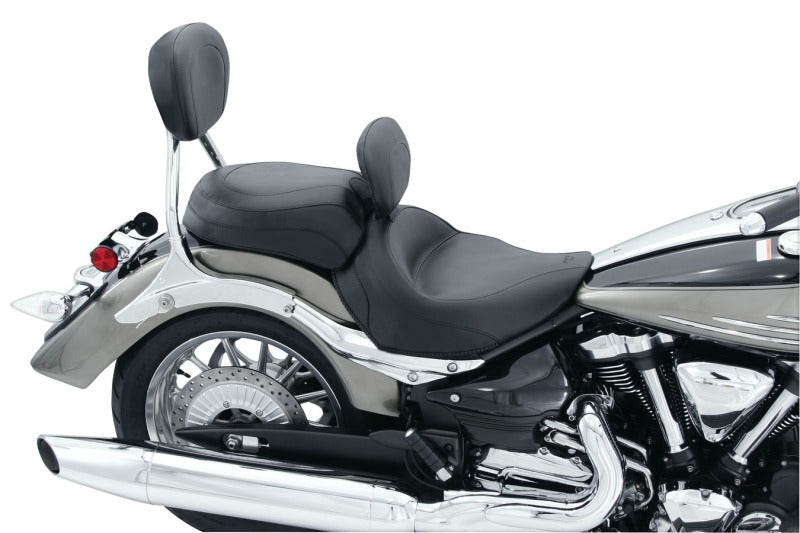Mustang Motorcycle Mustang 06-15 Yamaha Roadliner, Stratoliner Wide Touring Solo Seat w/ Driver Backrest - Black