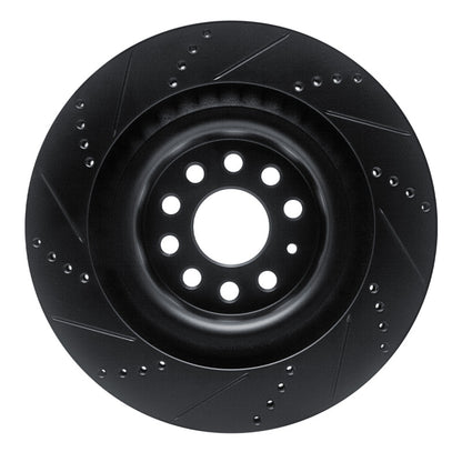 R1 Concepts R1 12-21 Tesla Model S Rear Right Drilled & Slotted Black Brake Rotor
