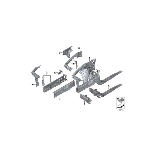 Genuine BMW 41007321722 F34 F21 Extension, Wheel Housing Strut Right (Inc. M135i, 340i & 116i)