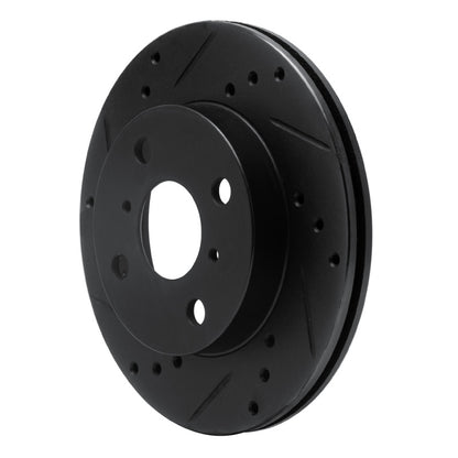 R1 Concepts R1 99-05 Toyota Echo Front Left Drilled & Slotted Black Brake Rotor