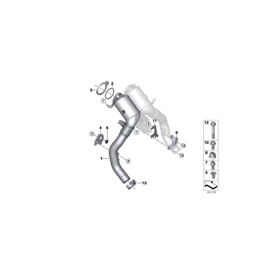 Genuine BMW 18328681200 G30 G16 G07 Exch Catalytic Converter Close To Engine CYL.1-4 (Inc. M850iX, X6 M50iX & X7 M50iX)