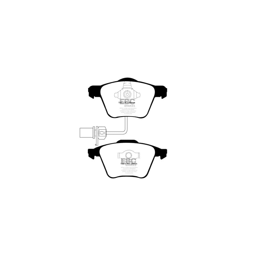 EBC PD05KF487 Audi B6 B7 Orangestuff Front Brake Pad & Plain Disc Kit - TRW Caliper (Inc. A4 & S4) 2 | ML Performance UK Car Parts