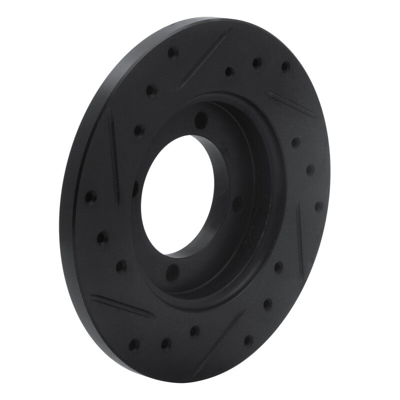 R1 Concepts R1 88-93 Ford Festiva Front Right Drilled & Slotted Black Brake Rotor