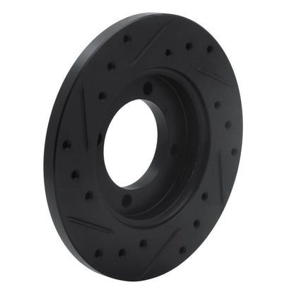 R1 Concepts R1 88-93 Ford Festiva Front Right Drilled & Slotted Black Brake Rotor