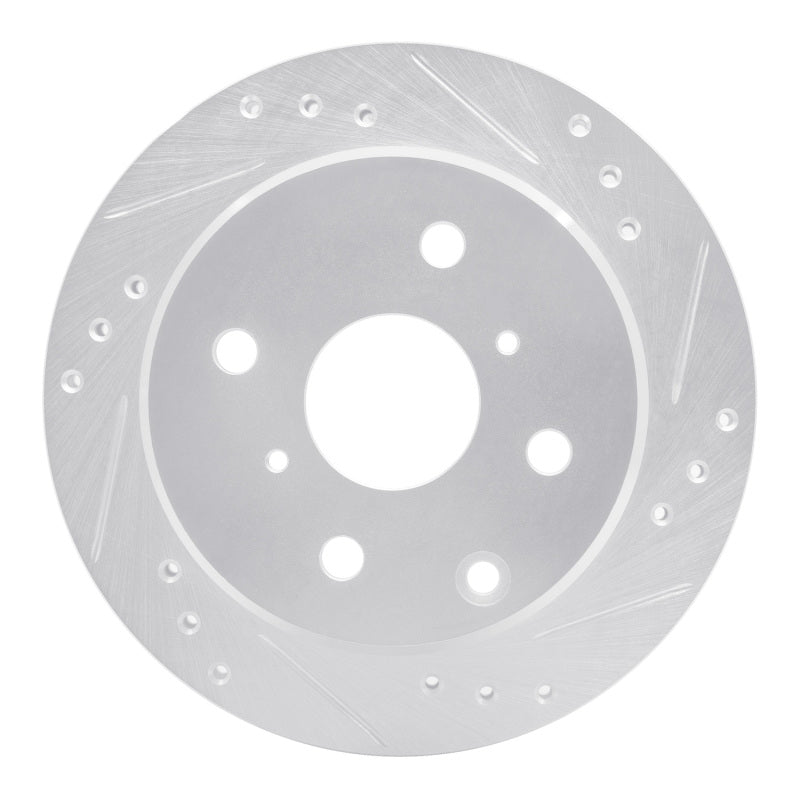 R1 Concepts R1 82-85 Toyota Celica Rear Right Drilled & Slotted Silver Brake Rotor