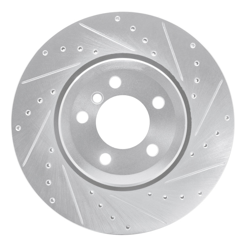 R1 Concepts R1 02-05 BMW 760I Rear Right Drilled & Slotted Silver Brake Rotor