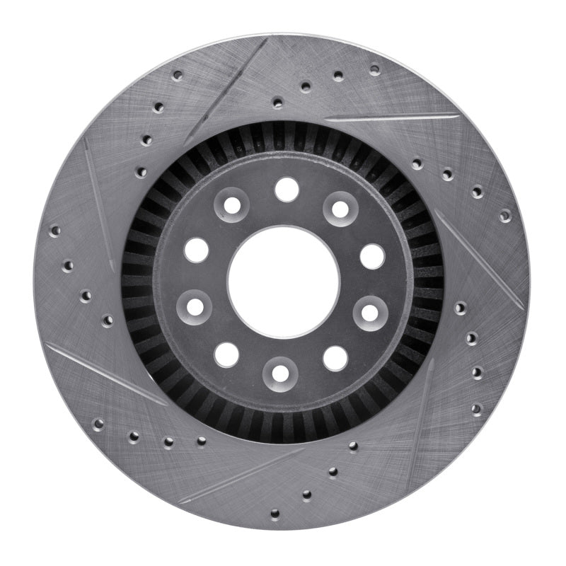 R1 Concepts R1 05-09 Ford Five Hundred Front Left Drilled & Slotted Silver Brake Rotor