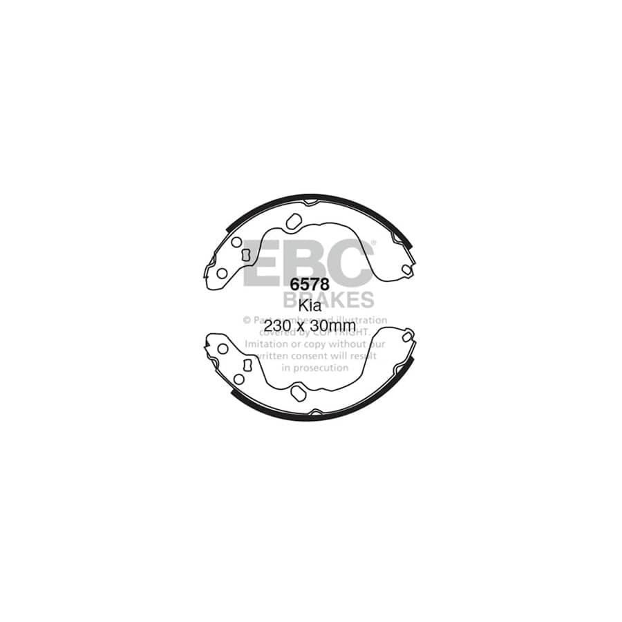 EBC 6578 Kia Rear Brake Shoes - Sumitomo Caliper (Inc. Carens & Clarus) 1 | ML Performance UK Car Parts
