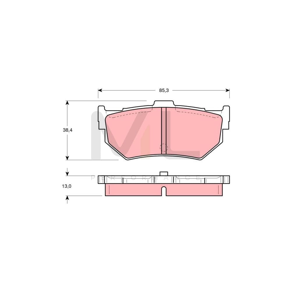 TRW Gdb372 Brake Pad Set Not Prepared For Wear Indicator