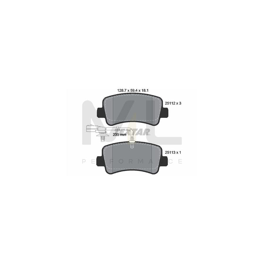 TEXTAR 2511201 Brake pad set with integrated wear warning contact
