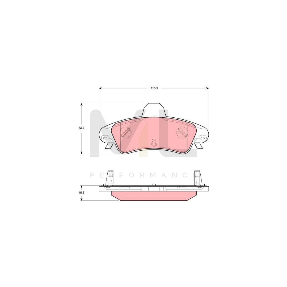TRW Gdb1580 Brake Pad Set With Acoustic Wear Warning