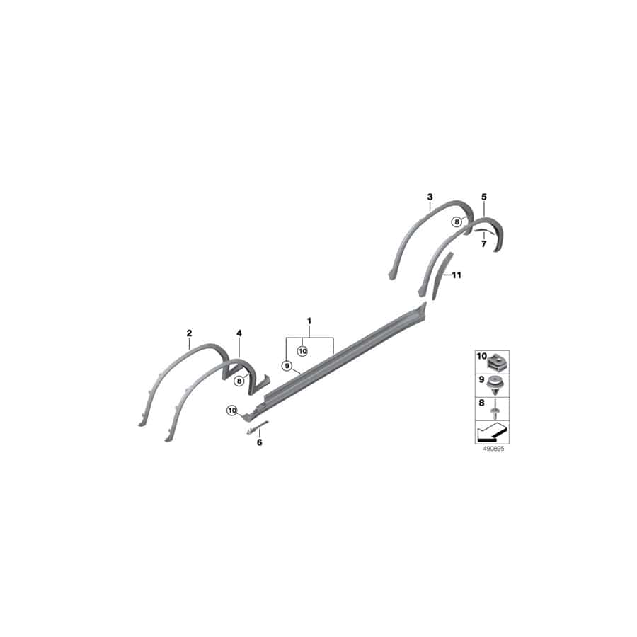 Genuine BMW 51778090925 G02 Flaired Wheel Arch, Rear Left (Inc. X4)
