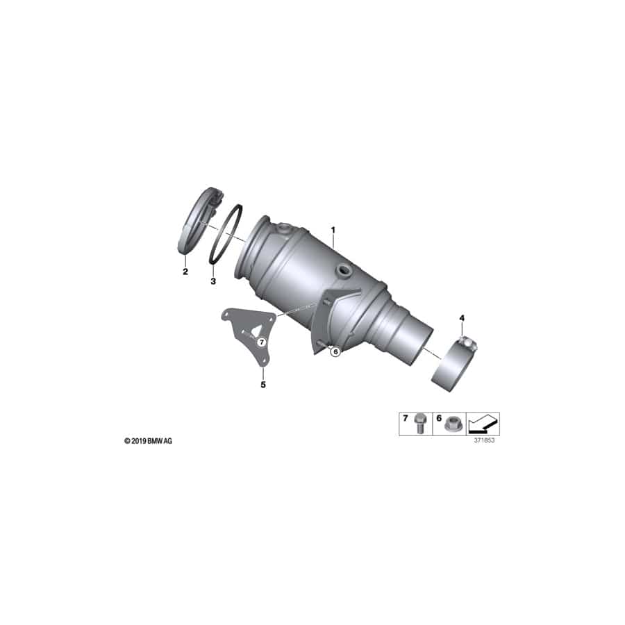 Genuine BMW 18328608158 I15 Holder Catalytic Converter Near Engine (Inc. i8)