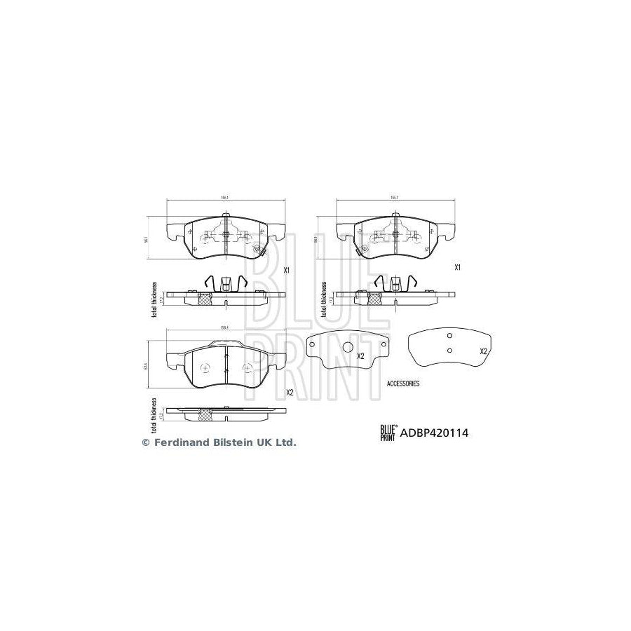 Blue Print Adbp420114 Brake Pad Set for MG Zs Off-Road