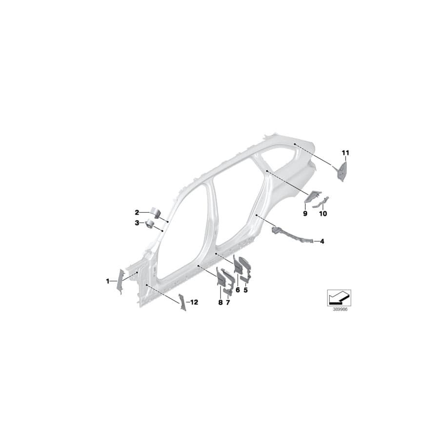 Genuine BMW 41007300870 F31 Molded Part Column D Right (Inc. 320d ed, 320dX & 335dX)