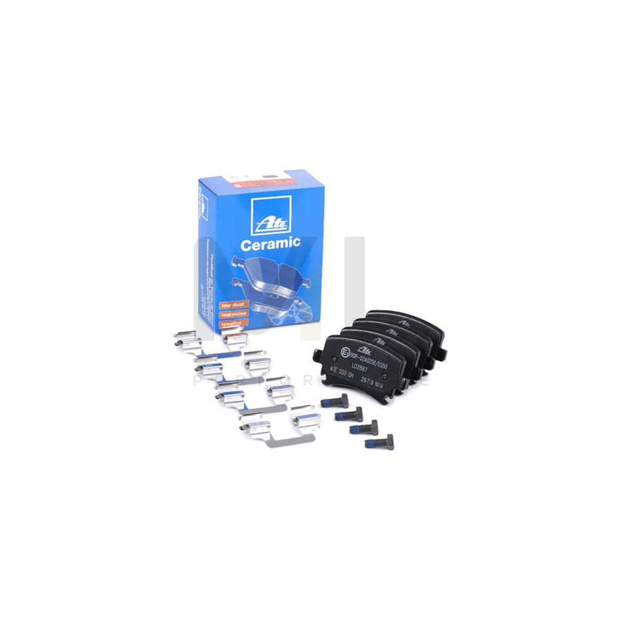 ATE Ceramic 13.0470-2887.2 Brake pad set excl. wear warning contact, prepared for wear indicator, with brake caliper screws, with accessories