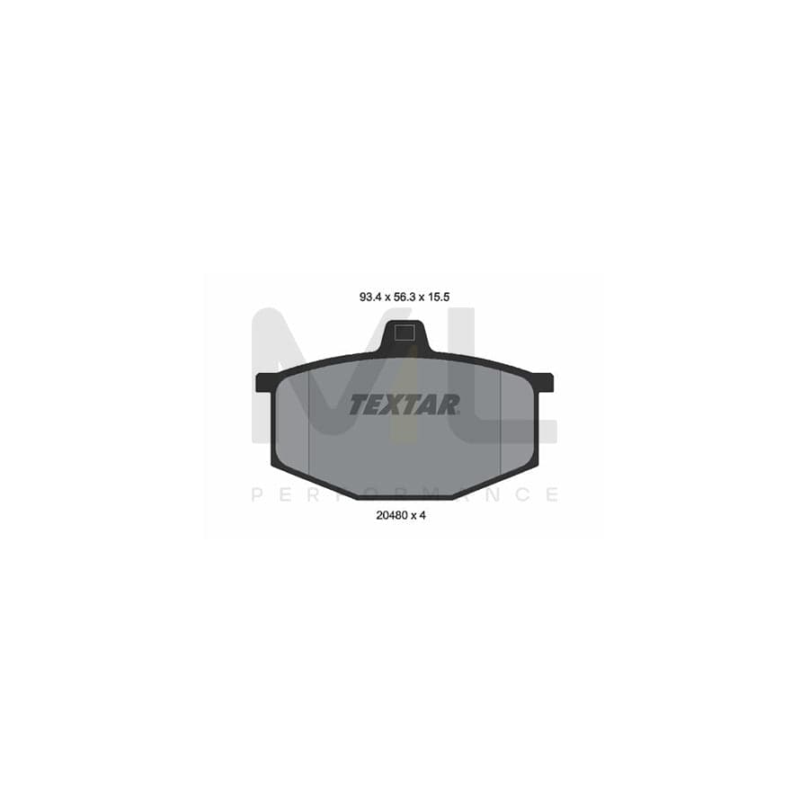TEXTAR 2048002 Brake pad set not prepared for wear indicator