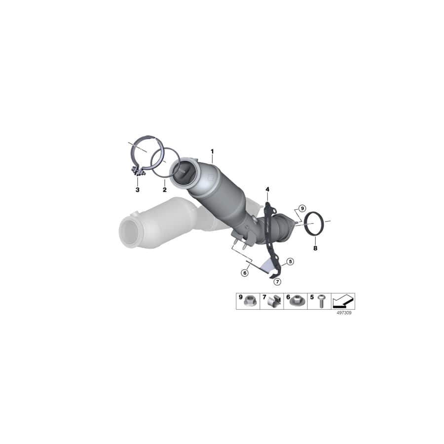 Genuine BMW 18328053345 Exch Catalytic Converter Close To Engine CYL. 1-3 (Inc. X3 M & X4 M)