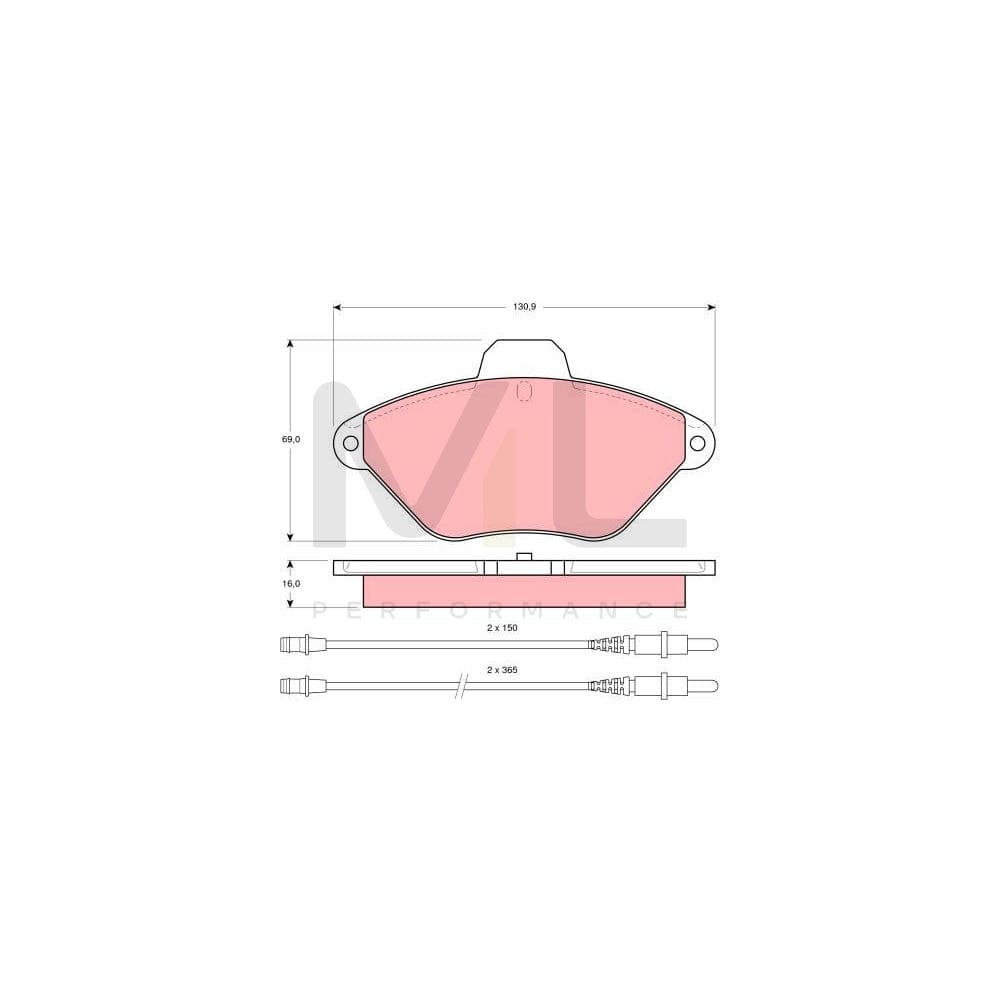 TRW Gdb1102 Brake Pad Set For Citroën Xantia Incl. Wear Warning Contact