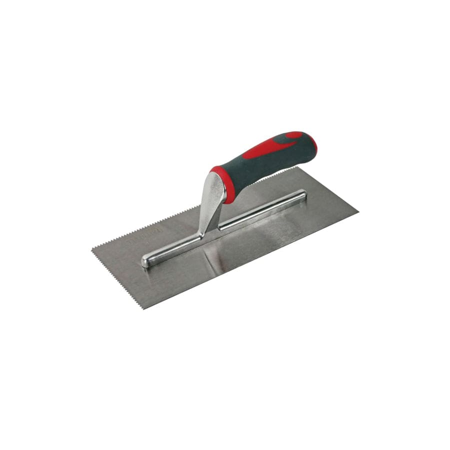 Faithfull FAISGTNOT3 Notched Trowel V 3mm Soft Grip Handle 11 x 4.1/2in