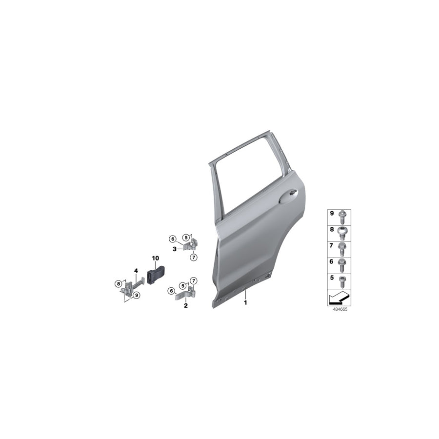 Genuine BMW 51227390687 G01 G02 Rear Door Brake (Inc. X3 30i, X4 25dX & X3 30iX)