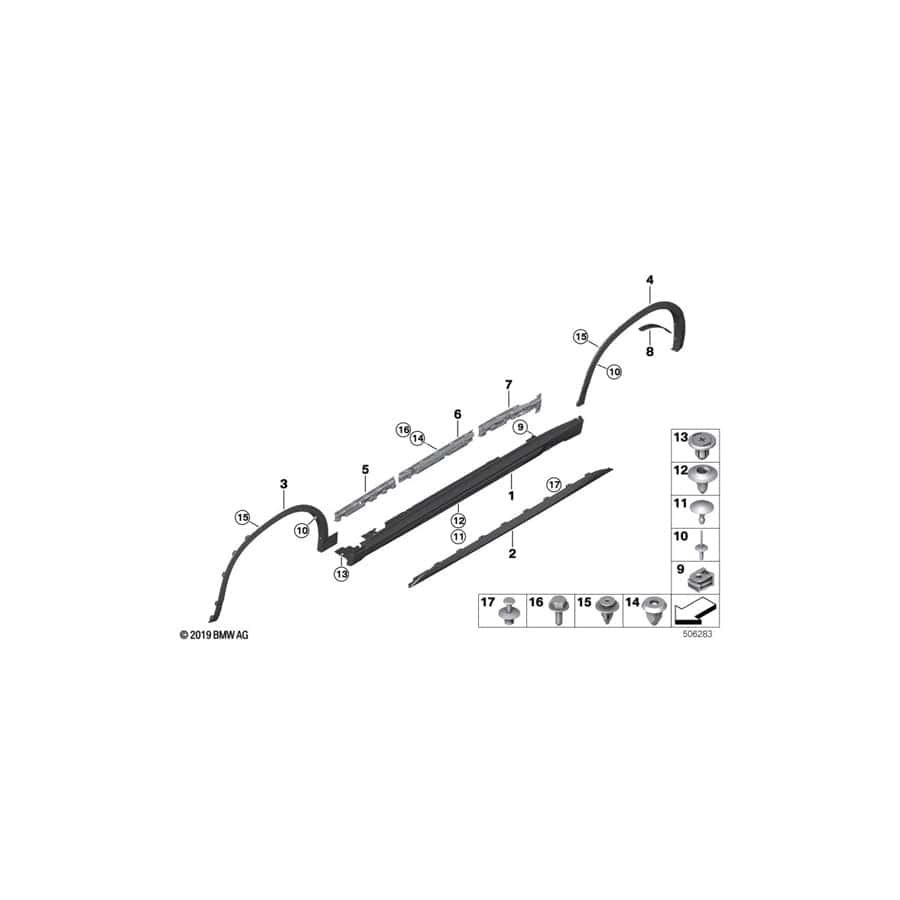 Genuine BMW 51778089915 F39 Rocker Panel Trim, Primed, Left M (Inc. X2 20iX, X2 20i & X2 25dX)