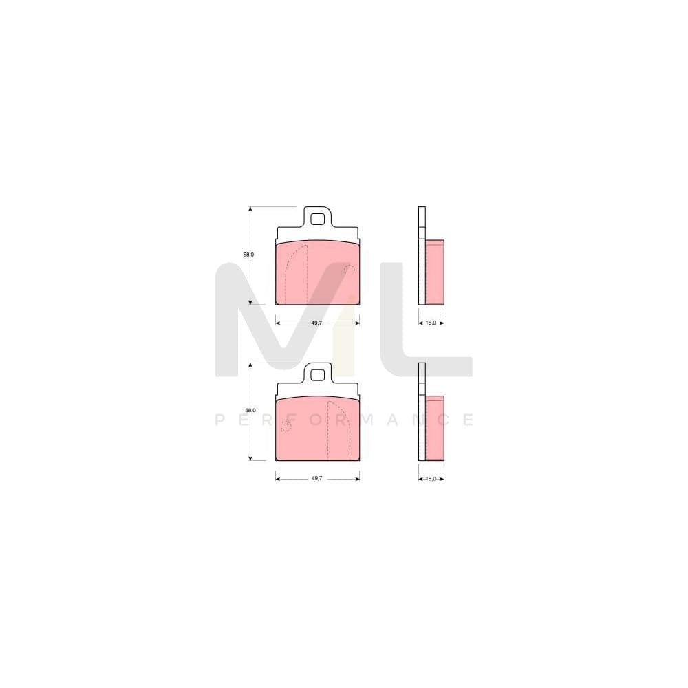 TRW Gdb143 Brake Pad Set For Alfa Romeo Alfasud Not Prepared For Wear Indicator