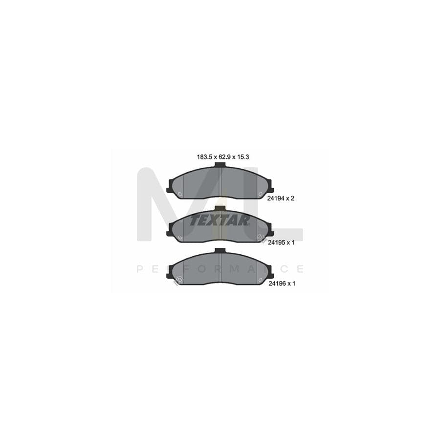 TEXTAR 2419401 Brake pad set with acoustic wear warning