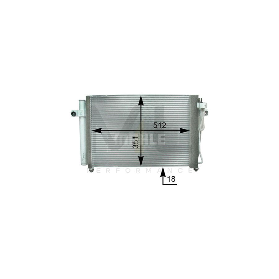MAHLE ORIGINAL AC 393 000P Air conditioning condenser for HYUNDAI Getz (TB) with dryer, for hot climate zones | ML Performance Car Parts