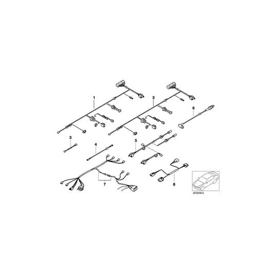 Genuine BMW 61128369371 E38 Wiring Add.Heater/Indep.Ventil.Syst. (Inc. 740d, 750iL & 750iLS)