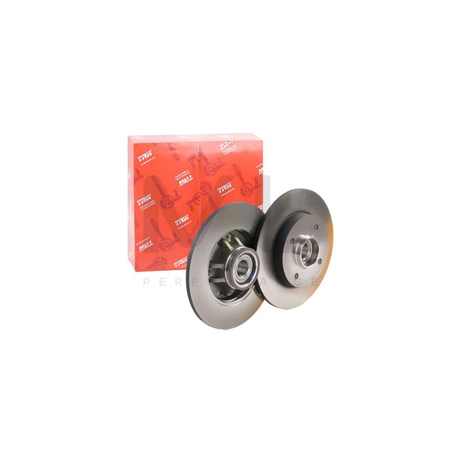 TRW DF6042BS Brake Disc Solid, with ABS sensor ring, with wheel bearing  - 1 piece