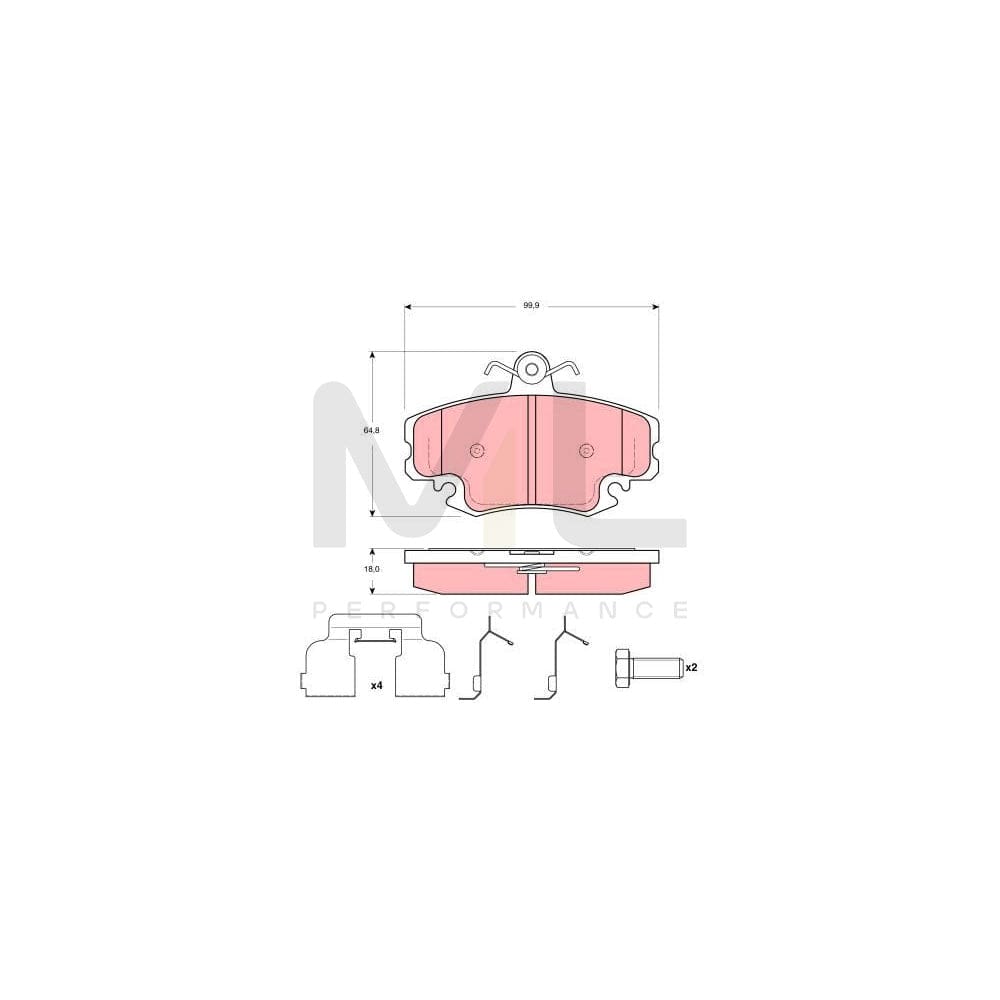 TRW Gdb1635 Brake Pad Set Not Prepared For Wear Indicator