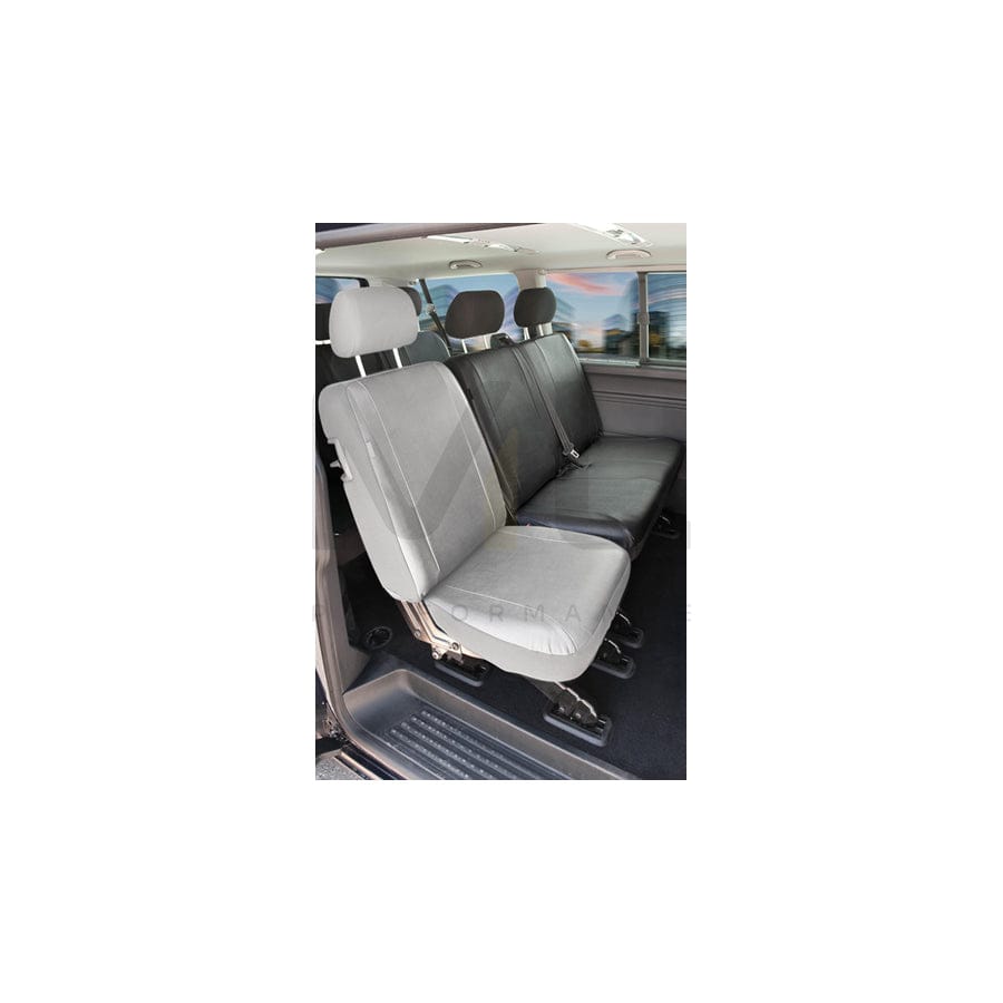 WALSER 11457 Car seat cover for VW TRANSPORTER Black, Leatherette, Polyester, Rear