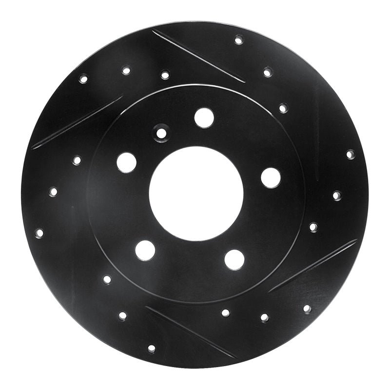R1 Concepts R1 04-16 Buick Allure Rear Right Drilled & Slotted Black Brake Rotor