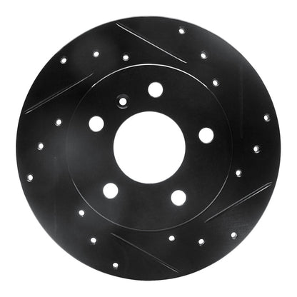 R1 Concepts R1 04-16 Buick Allure Rear Right Drilled & Slotted Black Brake Rotor