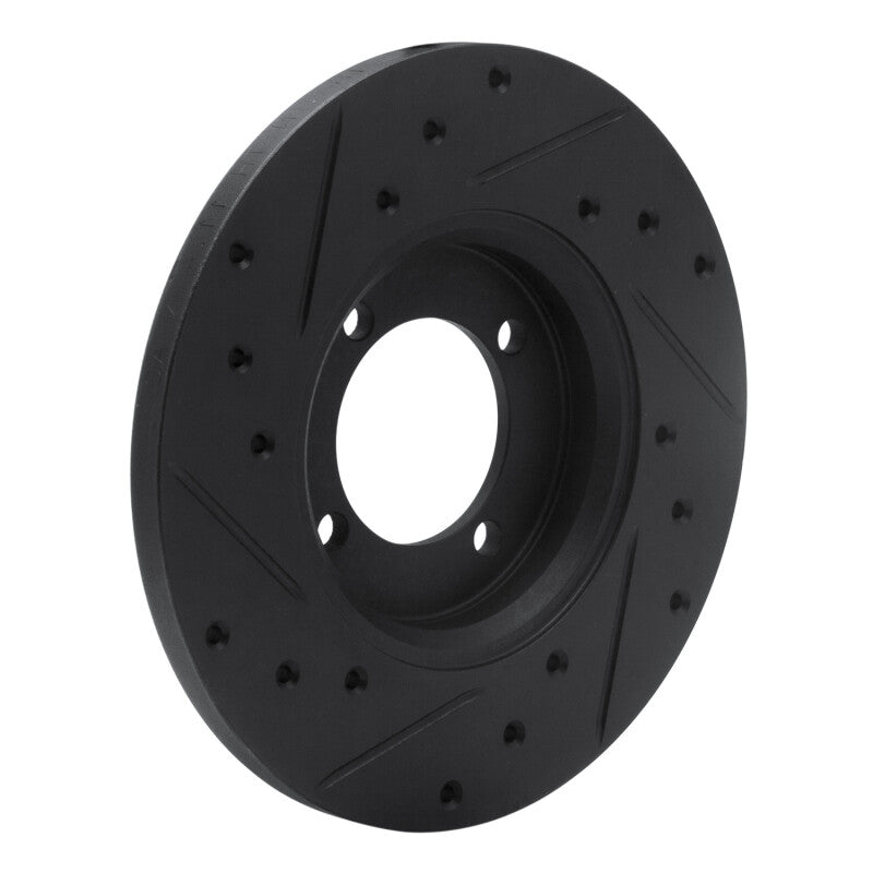 R1 Concepts R1 74-87 Dodge COLT Front Right Drilled & Slotted Black Brake Rotor