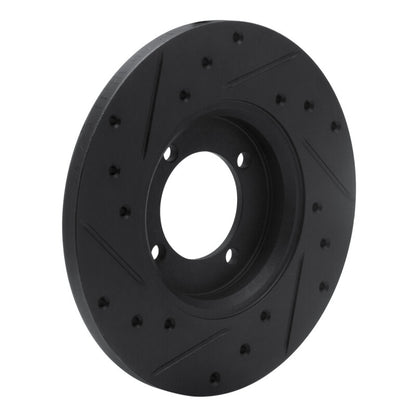R1 Concepts R1 74-87 Dodge COLT Front Right Drilled & Slotted Black Brake Rotor
