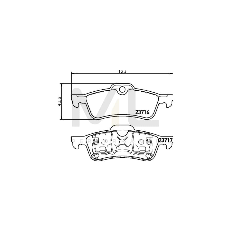 TEXTAR 2371601 Brake pad set not prepared for wear indicator