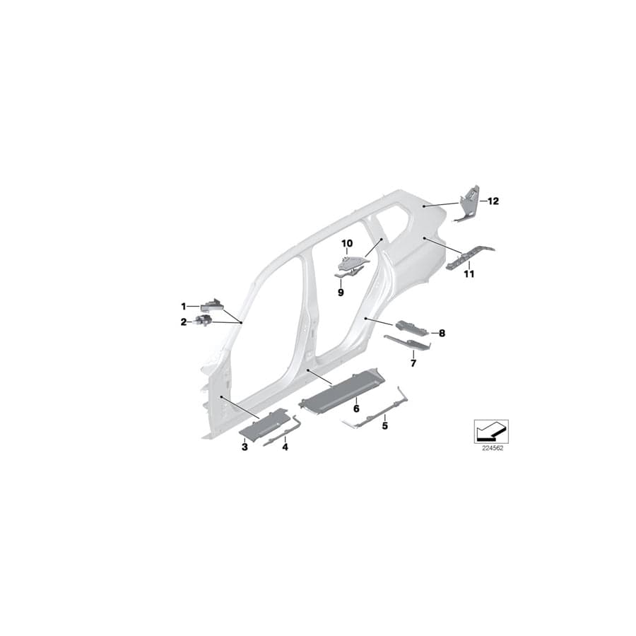 Genuine BMW 41007244118 F25 Molded Part Column A,Top Interior Right (Inc. X3)