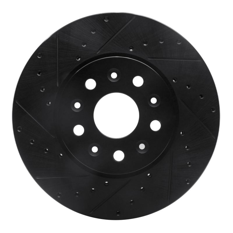 R1 Concepts R1 14-20 Cadillac CTS Front Left Drilled & Slotted Black Brake Rotor