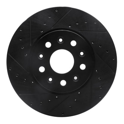 R1 Concepts R1 14-20 Cadillac CTS Front Left Drilled & Slotted Black Brake Rotor