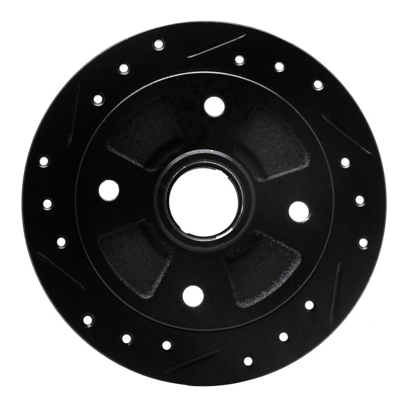 R1 Concepts R1 87-94 Mazda 323 Rear Left Drilled & Slotted Black Brake Rotor