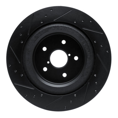 R1 Concepts R1 -25 Subaru Ascent Rear Right Drilled & Slotted Black Brake Rotor