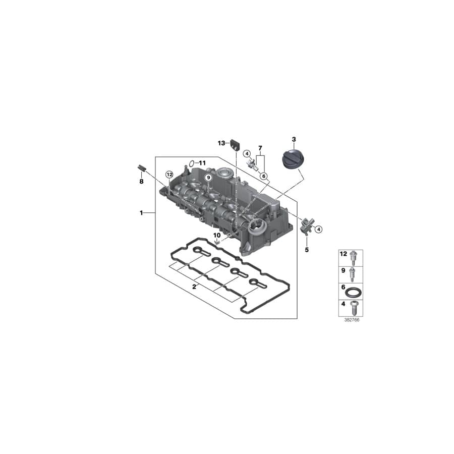 Genuine BMW 11128581797 F46 F45 F39 Cylinder Head Cover (Inc. X1 18dX, X2 20d & Cooper D ALL4)
